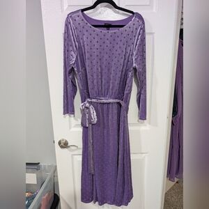 NWT Torrid Purple Midi Burnout Velvet Boatneck Dress in Size 1 (14/16)